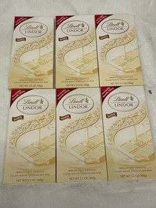 A - Lindt Lindor White Chocolate Bars 3.5oz (Lot of 6)