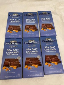 A - Ghirardelli Squares Sea Salt Caramel Dark Chocolate (Lot of 6)