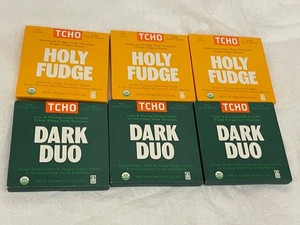A - TCHO Holy Fudge & Dark Duo Dark Chocolate Bars (Lot of 6)
