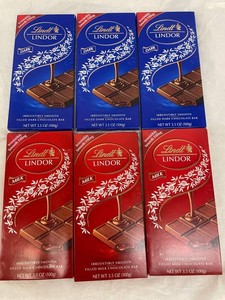 F - Lindt LINDOR Dark & Milk Chocolate Bars 3.5oz (Lot of 6)