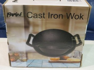 New - Parini Pre-Seasoned Cast Iron Wok