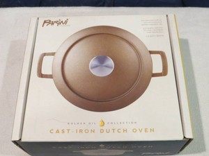 NEW - Parini Cookware Golden Oil Cast Iron Dutch Oven 2.4qt NIB #INV00722