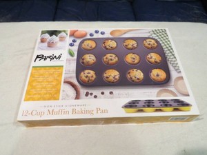 New - Parini Cookware 12-Cup Muffin Baking Pan Non-Stick Stoneware
