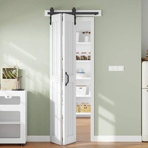 Bifold Barn Door 30 x 84 in (Double 15 inch)Bi-fold Sliding Closet Doors with Hardware