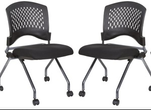 Pro-Line II Deluxe Armless Folding Chair Titanium, 2-Pack 83220