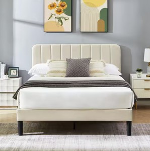 VECELO Upholstered Bed Frame, Full Platform Bed Frame