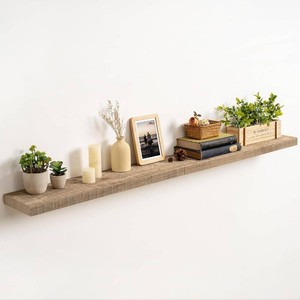 FLYJOE 60 Inch Long Wood Floating Shelf,Solid Rustic Reclaimed Barnwood Planks 8 Inch Deep