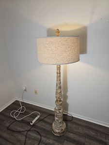 Distressed Column Form Floor Lamp
