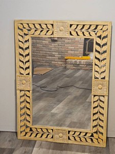 Carved Floral and Leaf Wall Mirror