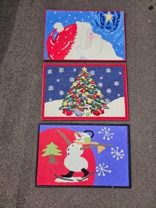 Framed Christmas Hook Rug Wall Art Collection