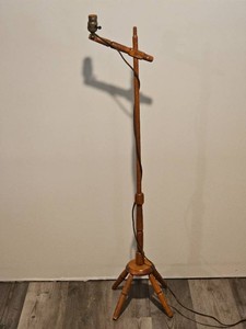 Vintage Adjustable Wood Floor Lamp