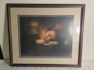Kirby Leino Child Writing with Quill Framed Art Print