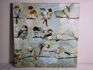 Colorful Songbirds on Branches Canvas Wall Art