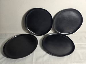 Hearth & Hand with Magnolia Black Stoneware Plates, Set of Four