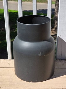 Charcoal Gray Decorative Floor Vase with Wide Cylindrical Neck