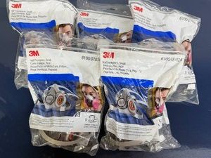 MSRP $130 NEW Lot of 5 3M 610007024 Small Reusable Half Facepiece Respirators, NIOSH Approved 6000 Series, Adjustable Head Straps, Compatible With Replaceable 3M Filters &amp Cartridges, Painting, Welding, Metalworking &amp Auto Body