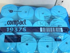 MSRP $130 NEW 36 Rolls GP PRO Georgia-Pacific Compact 19375 Coreless 2-Ply High-Capacity Toilet Paper, 36,000 Total Sheets, 1,000 SheetsRoll, 100% Recycled, Commercial Restroom, Office, School, Healthcare &amp Restaurant