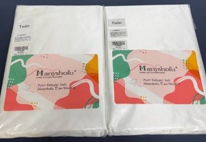 MSRP $100 NEW 2 Manyshofu Twin Silky Satin Bed Sheet MSF0064, Ultra-Soft Smooth Cooling Bedding, Luxury Twin Size Sheets