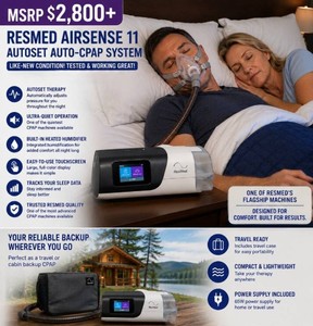 WOW! MSRP $2,800+ RESMED AIRSENSE™ 11 AUTOSET AUTO-CPAP SYSTEM *ONE OF THE MOST ADVANCED &amp; QUIETEST CPAP MACHINES OUT THERE! W/RESMED MASK, CLIMATEAIR HEATED HOSE, POWER SUPPLY &amp; CASE! LIKE NEW WORKING CONDITION!