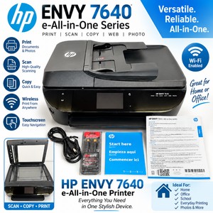 MSRP $650 LIKE NEW HP ENVY 7645 Wireless Color All-In-One Photo Printer, Scanner, Copier &amp Fax, Auto 2-Sided Duplex, 25-Sheet ADF, 3.5 Touchscreen, Wi-Fi, Mobile &amp Borderless Printing, USB Cable &amp Manual