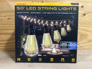 FarPoint 25 LED String Lights, 50ft. String, Model# FLLS502504