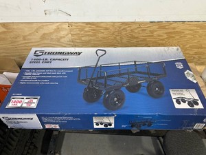 $150 Strongway Garden Wagon, Side Panels Fold or Detach, 1400-Lb. Capacity, 50in. x 24in. x 26in.