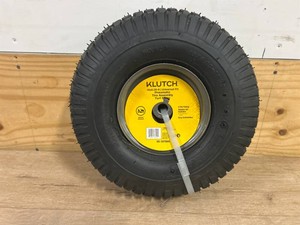 Klutch Pneumatic Lawn Mower Tire Assembly, 156.00-6, 400-Lb. Capacity, Turf Saver Tread