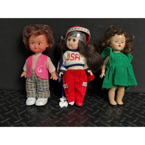 Vintage Vinyl Cloth Dolls Set � Ginny 1987, USA Outfit, 3 Pieces