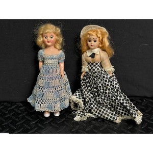 Vintage Blonde Hard Plastic Dolls with Dresses, 2 Pieces