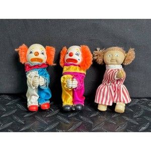 Dakin Cloth Clown Dolls Set � 3 Vintage Plush Figures