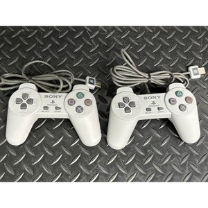 Sony Gray Plastic PlayStation Controllers SCPH-1000R 2 Pack