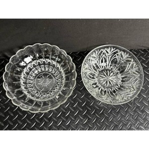 Clear Pressed Glass Serving Bowl Set � Decorative Compotes, 2 Pieces