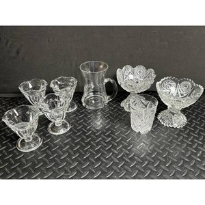 Clear Cut Crystal Glassware Set � 8 Pieces, Bowls, Goblets, Mug
