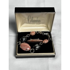 Columbia Natural Stone Bead Bracelet in Box � Reddish Brown, Metal Findings