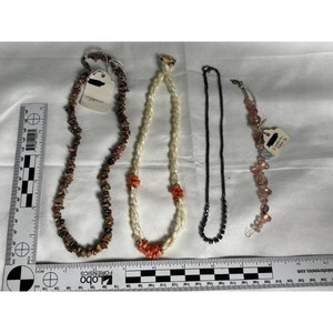 Mixed Stone and Glass Beaded Necklace Set, 4 Pieces