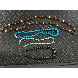 Mixed Bead Necklace Set � 4 Strands, Iridescent and Blue