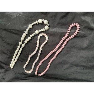 Pink White Shell Bead Necklace Set � 3 Strands