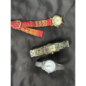 Silver Tone Metal Geneva Quartz Bracelet Watch Set, 3 Pieces