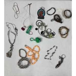 Mixed Costume Jewelry Charm Bracelet Necklace Lot