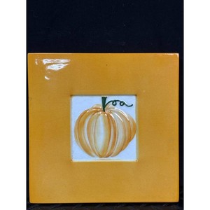 Orange Ceramic Pumpkin Wall Plaque Tile � Crate & Barrel