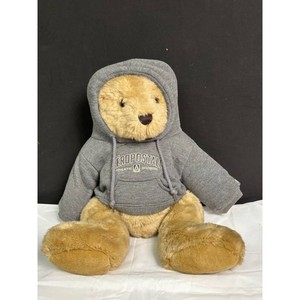 Aeropostale Gray Plush Teddy Bear Hoodie Stuffed Animal