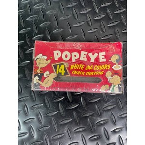 Popeye Red Cardboard Chalk Crayons Box, 14 Count