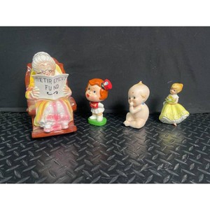 Vintage Plastic Retirement Fund Figurines Set of 4