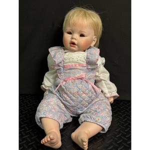 Vinyl Baby Doll Blonde Hair Floral Romper Cloth Body