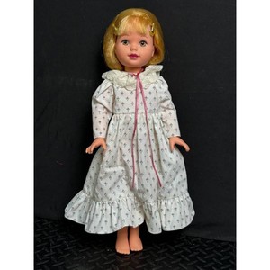 Blonde Vinyl Cloth Doll in Floral Dress, 1 Piece