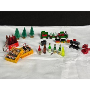 Miniature Coca-Cola Christmas Village Ornament Set