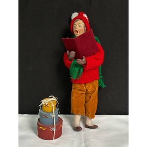 Handmade Felt Christmas Caroler Figure with Songbook
