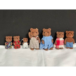 Brown Felt Mini Bear Figurines Set