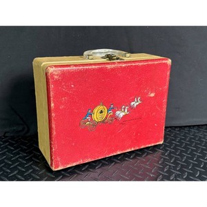 Disney Red Wood Suitcase Box with Handle and Latch