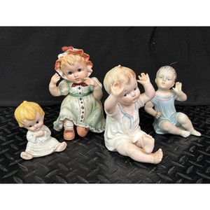 Porcelain Baby Figurine Set � 4 Pieces, Pastel Painted